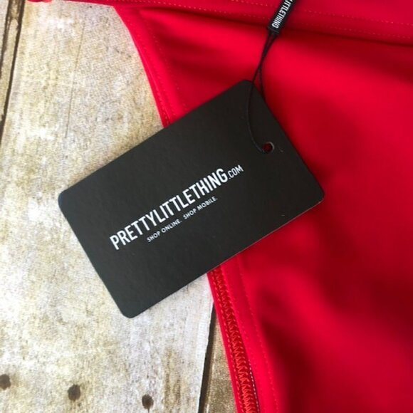 NWT PrettyLittleThing Red Tanga Bikini Bottom 6 - Picture 3 of 6